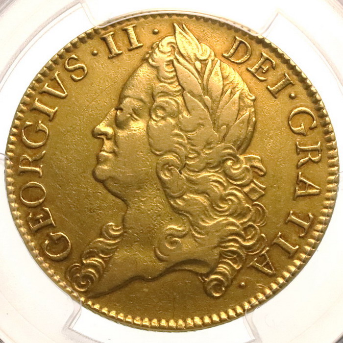 アンティークコイン の様なもの イギリス 1748年銘 2ギニー金貨 Two Guineas ジョージ2世 PCGS